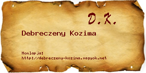 Debreczeny Kozima névjegykártya