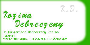 kozima debreczeny business card